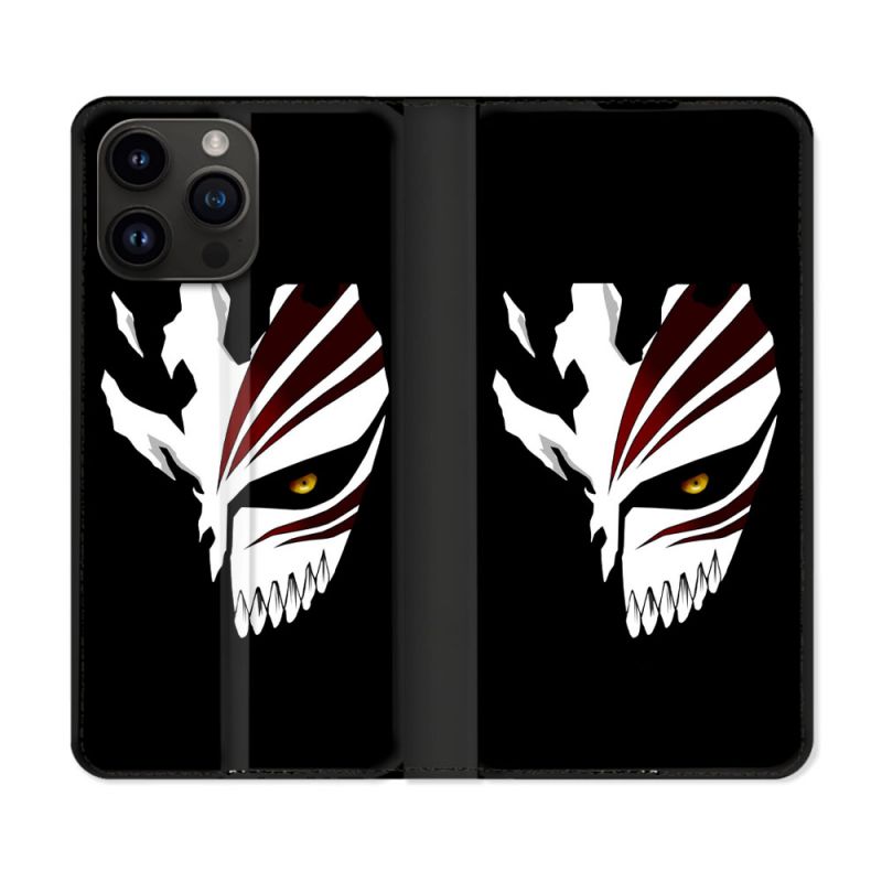 Housse Cuir Portefeuille Pour Iphone 16 Pro Plus Manga Bleach Masque