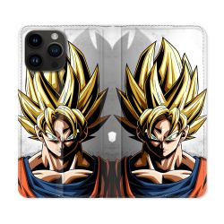 Housse Cuir Portefeuille Pour Iphone 16 Pro Plus Manga Dragon Ball Sangoku Portrait