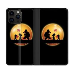Housse Cuir Portefeuille Pour Iphone 16 Pro Plus Manga Dragon Ball Vintage