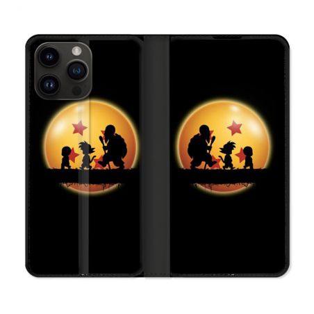Housse Cuir Portefeuille Pour Iphone 16 Pro Plus Manga Dragon Ball Vintage