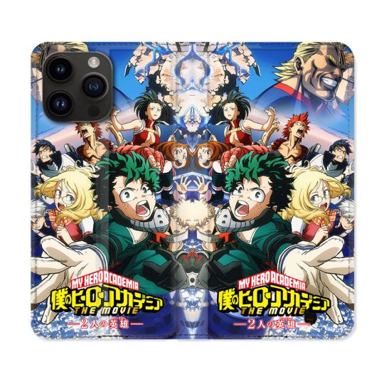Housse Cuir Portefeuille Pour Iphone 16 Pro Plus Manga My Hero Academia Affiche