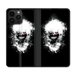 Housse Cuir Portefeuille Pour Iphone 16 Pro Plus Manga Tokyo Ghoul Kaneki Tag