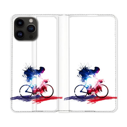 Housse Cuir Portefeuille Pour Iphone 16 Pro Plus Sport Cyclisme France