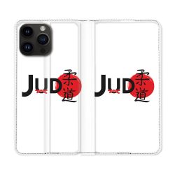 Housse Cuir Portefeuille Pour Iphone 16 Pro Plus Sport Judo Logo