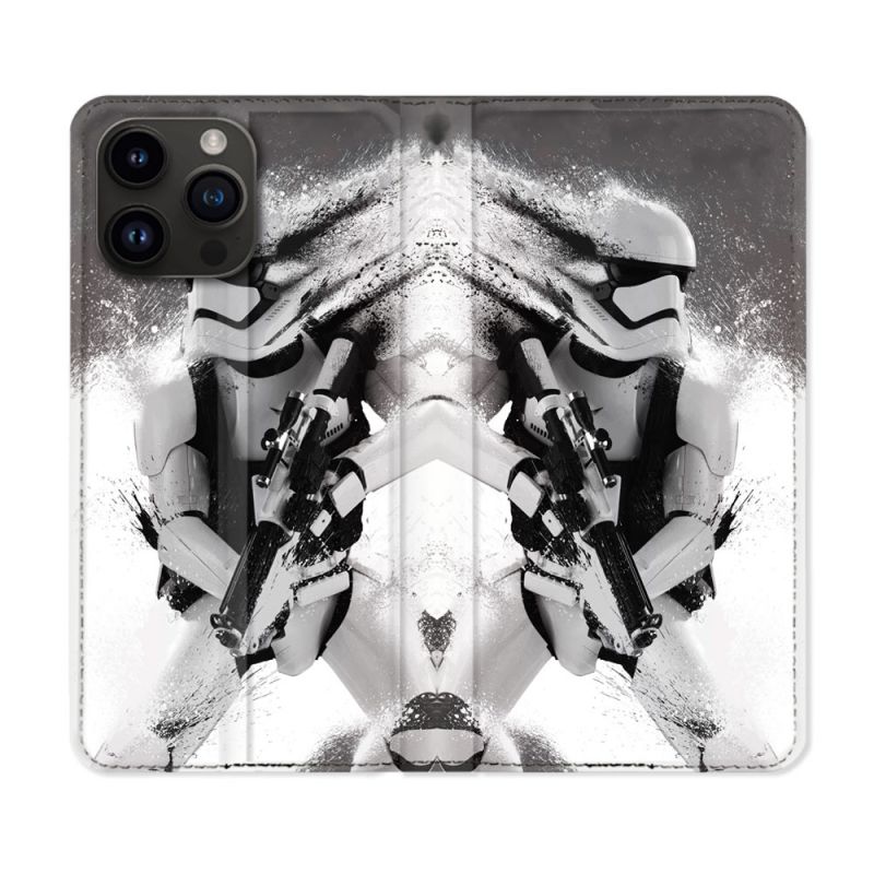 Housse Cuir Portefeuille Pour Iphone 16 Pro Plus Star Wars - Trooper
