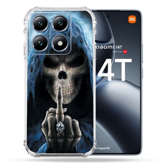 Coque Renforcée Pour Xiaomi 14T Pro Tete de Mort Doigt
