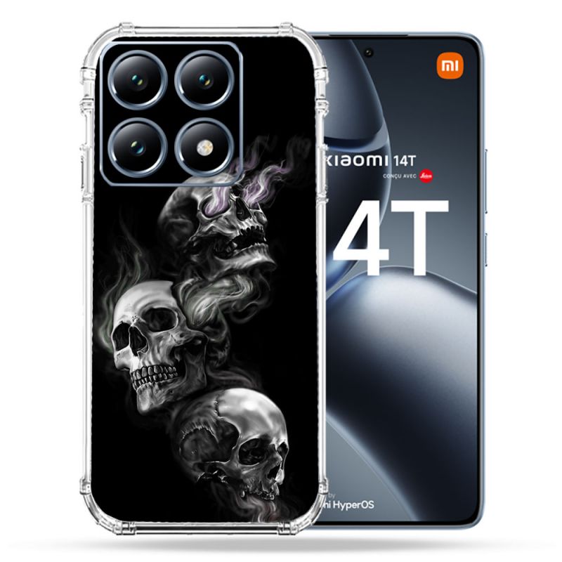 Coque Renforcée Pour Xiaomi 14T Pro Tete de Mort Triple