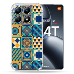 Coque Renforcée Pour Xiaomi 14T Pro Texture Carreau Ciment Orange