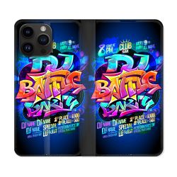 Housse Cuir Portefeuille Pour Iphone 16 Pro Plus Street Art Rap