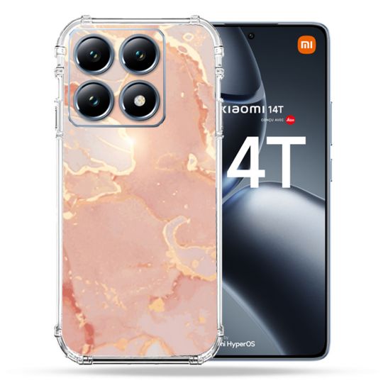 Coque Renforcée Pour Xiaomi 14T Pro Texture Marbre Rose