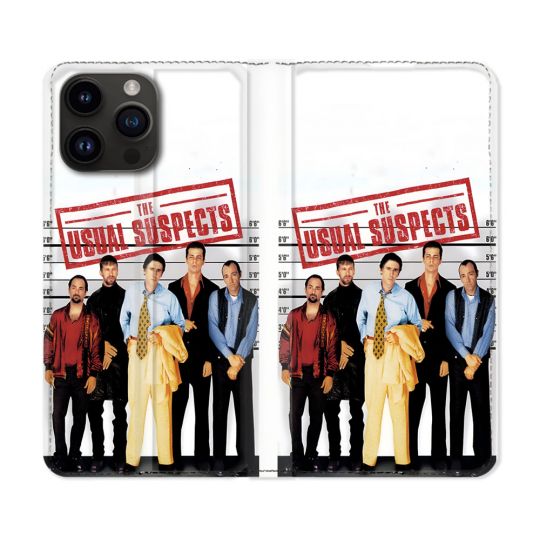 Housse Cuir Portefeuille Pour Iphone 16 Pro Plus The Usual Suspect Affiche