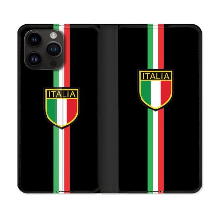 Housse Cuir Portefeuille Pour Iphone 16 Pro Plus Voyage Italie 3 Noir