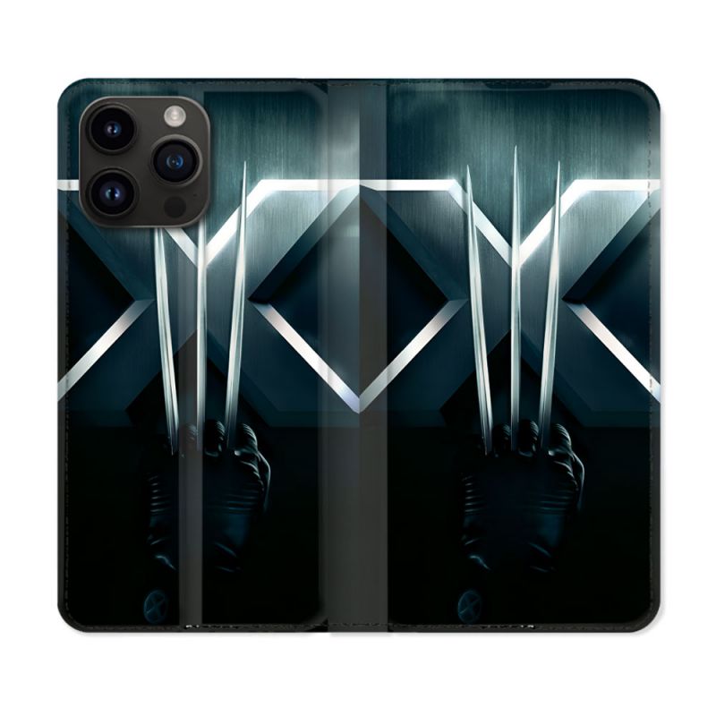 Housse Cuir Portefeuille Pour Iphone 16 Pro Plus Xmen