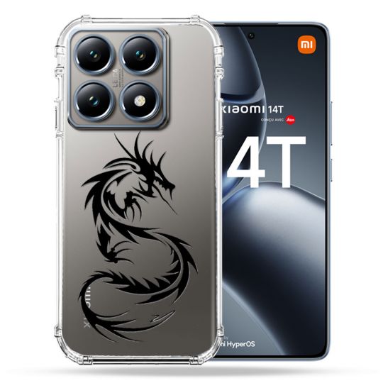 Coque Transparente Pour Xiaomi 14T Pro Dragon Noir