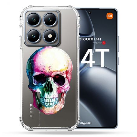 Coque Transparente Pour Xiaomi 14T Pro Skull Head Crane Colore