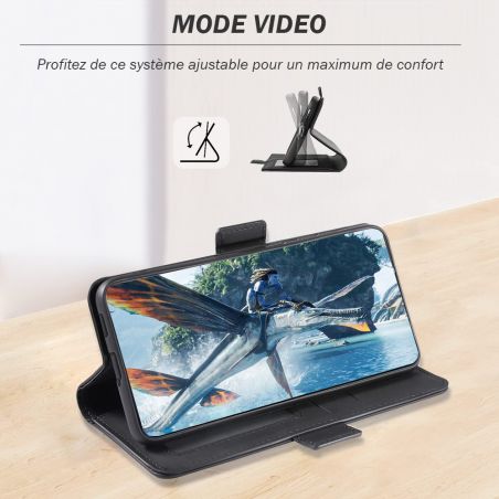 Housse Cuir Portefeuille Pour Samsung Galaxy A06 Sport Judo Noir