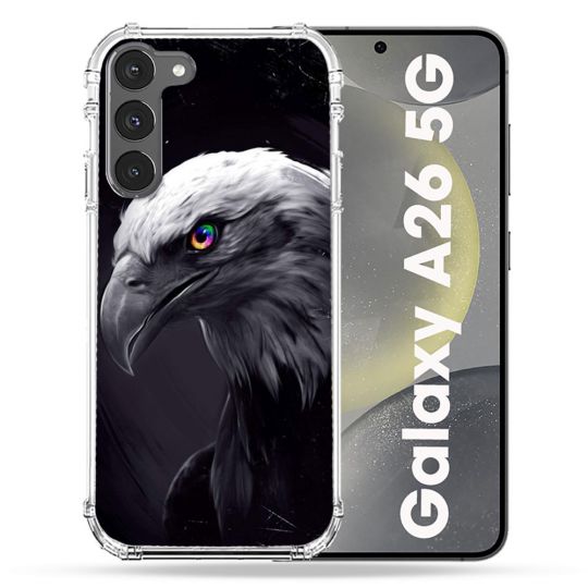 Coque renforcée Pour Samsung Galaxy A26 5G Animal Aigle Royal Noir