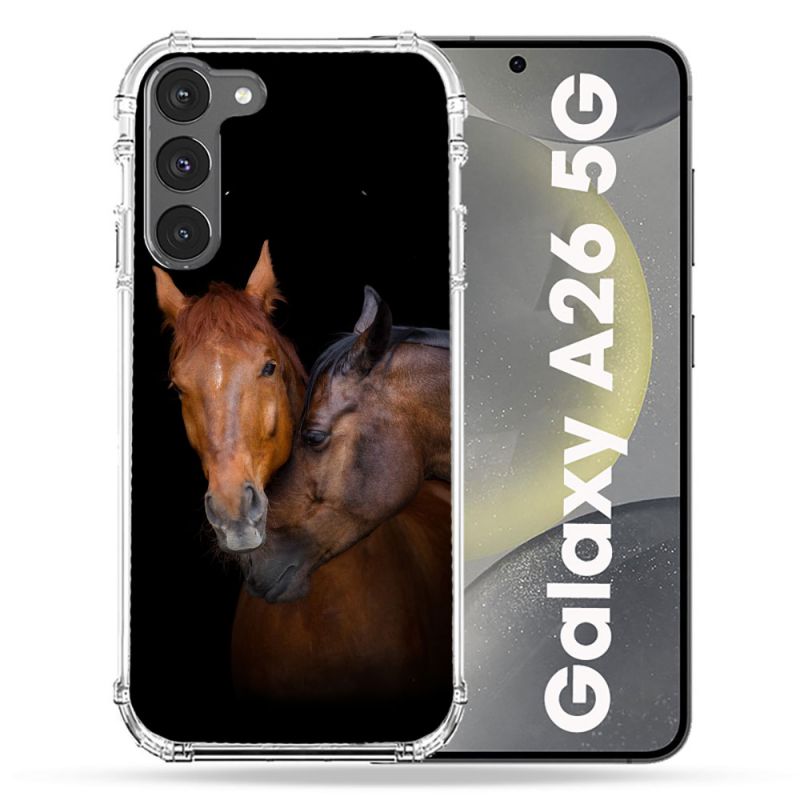 Coque renforcée Pour Samsung Galaxy A26 5G Animal Cheval Marron