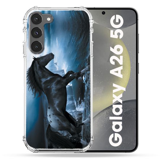 Coque renforcée Pour Samsung Galaxy A26 5G Animal Cheval Noir
