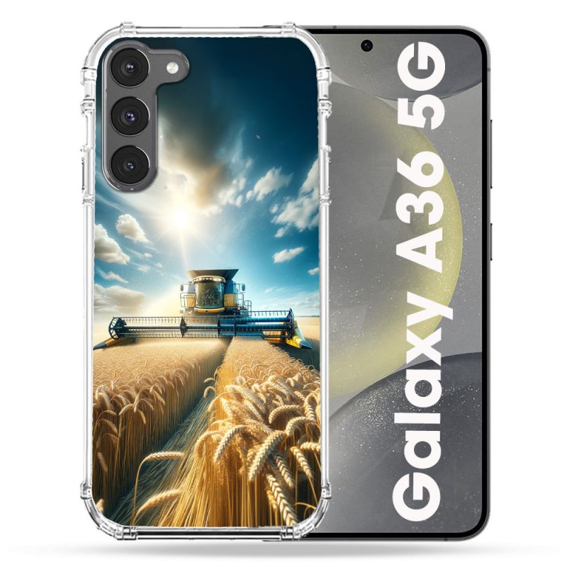 Coque Renforcée Pour Samsung Galaxy A36 5G Agriculture Moissonneuse Blé