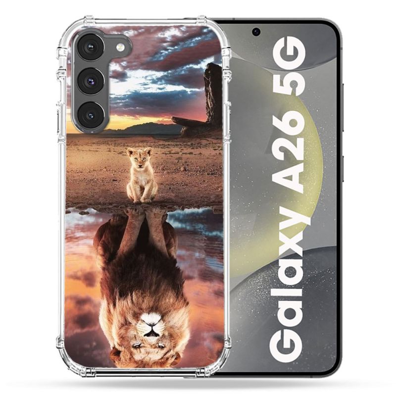 Coque renforcée Pour Samsung Galaxy A26 5G Animal Lion Reflet
