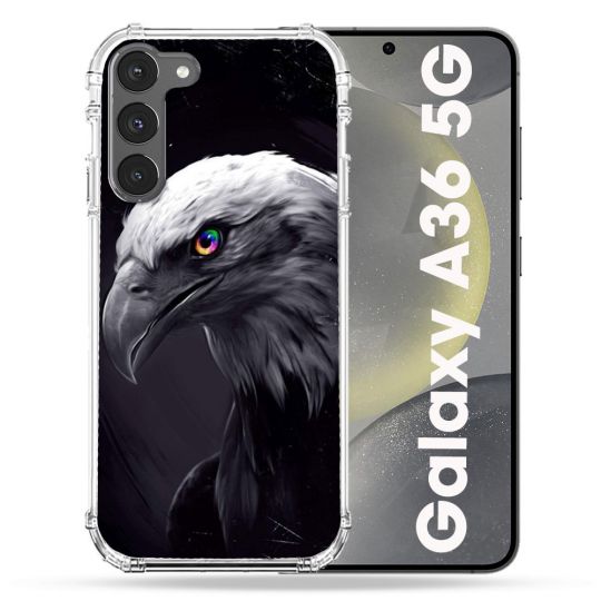Coque Renforcée Pour Samsung Galaxy A36 5G Animal Aigle Royal Noir