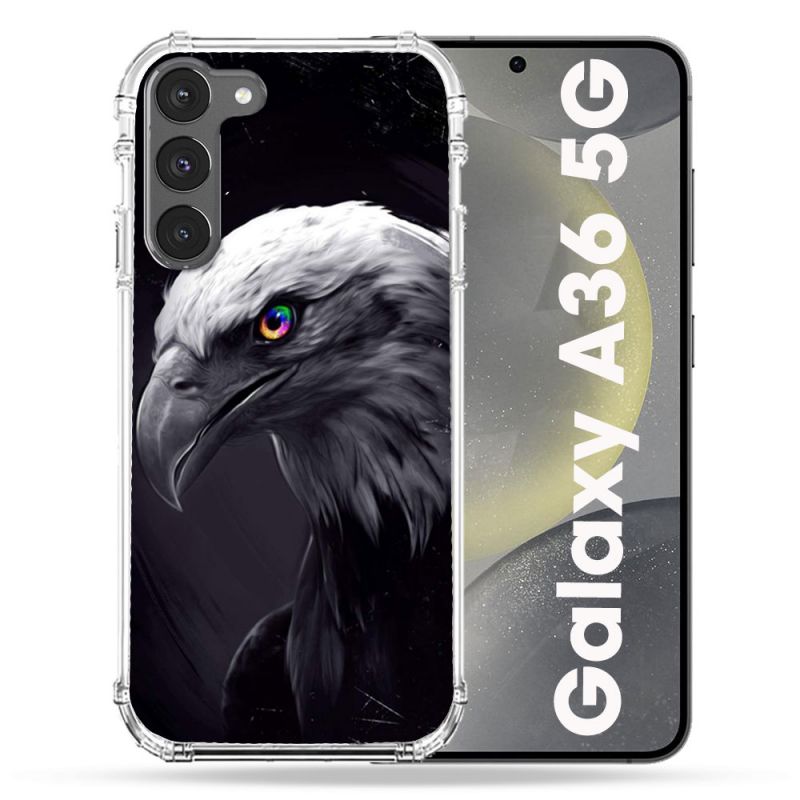 Coque Renforcée Pour Samsung Galaxy A36 5G Animal Aigle Royal Noir