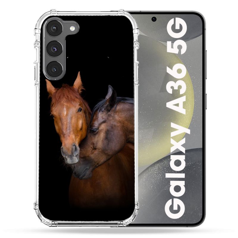 Coque Renforcée Pour Samsung Galaxy A36 5G Animal Cheval Marron