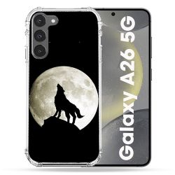 Coque renforcée Pour Samsung Galaxy A26 5G Animal Loup Noir