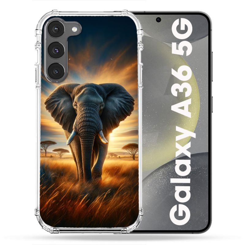 Coque Renforcée Pour Samsung Galaxy A36 5G Animal Elephant Savane