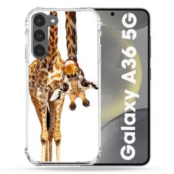 Coque Renforcée Pour Samsung Galaxy A36 5G Animal Girafe Blanche