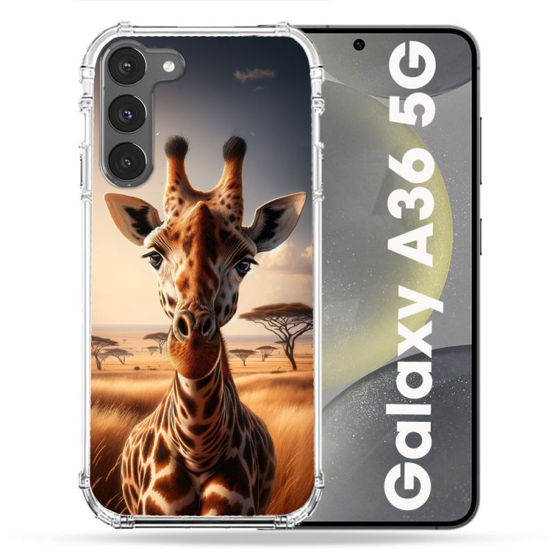 Coque Renforcée Pour Samsung Galaxy A36 5G Animal Girafe Savane