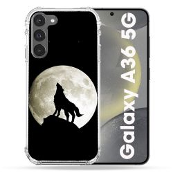 Coque Renforcée Pour Samsung Galaxy A36 5G Animal Loup Noir