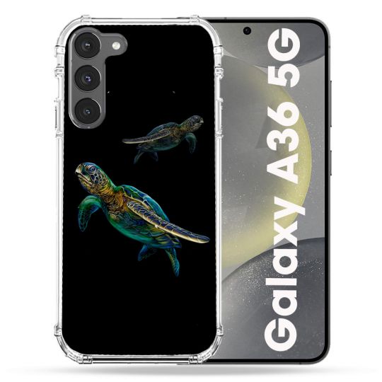 Coque Renforcée Pour Samsung Galaxy A36 5G Animal Tortue Noire multicolore