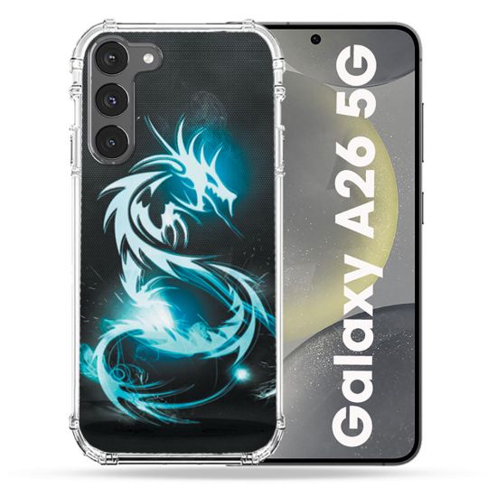 Coque renforcée Pour Samsung Galaxy A26 5G Fantastique Dragon Bleu