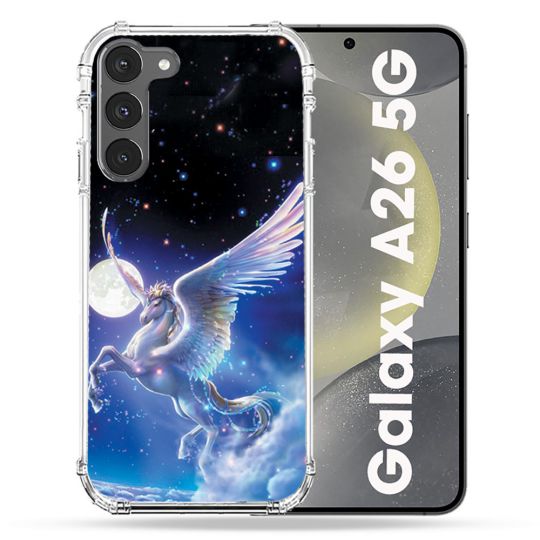 Coque renforcée Pour Samsung Galaxy A26 5G Fantastique Licorne Céleste