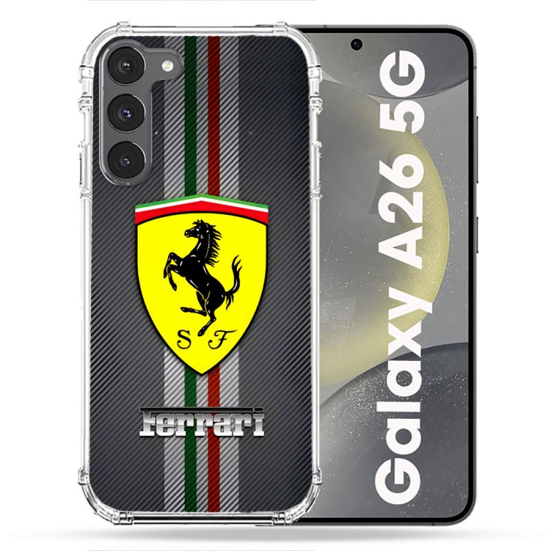 Coque renforcée Pour Samsung Galaxy A26 5G Ferrari Carbone