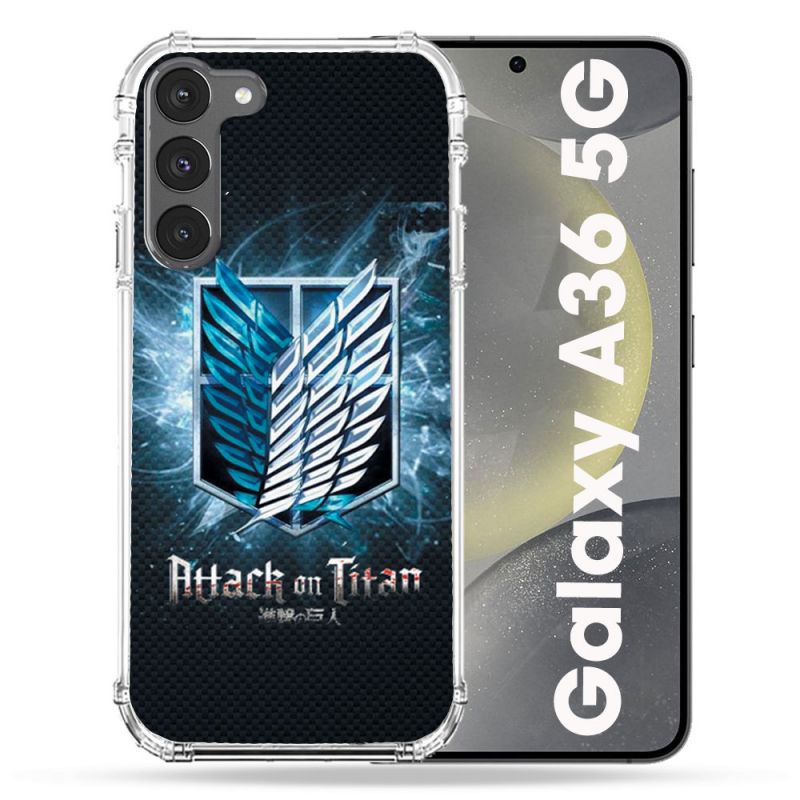 Coque Renforcée Pour Samsung Galaxy A36 5G Manga Attaque Titans Noir