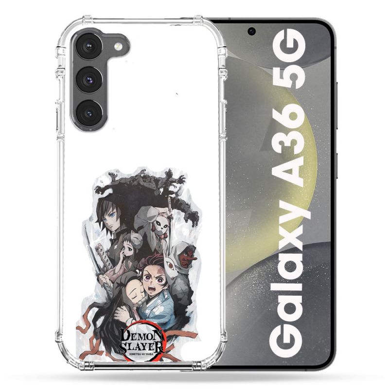 Coque Renforcée Pour Samsung Galaxy A36 5G Manga Demon Slayer Blanc