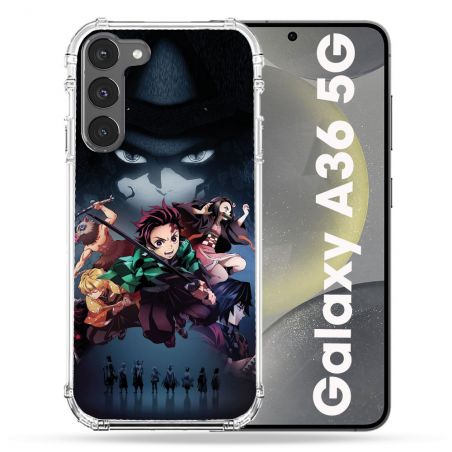 Coque Renforcée Pour Samsung Galaxy A36 5G Manga Demon Slayer Noir