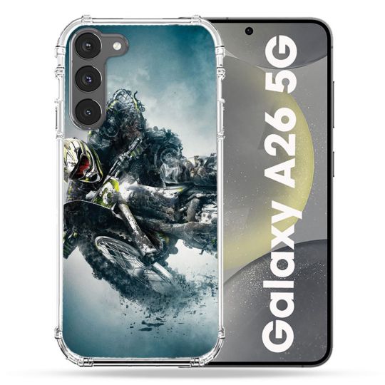 Coque renforcée Pour Samsung Galaxy A26 5G Moto Cross Ombre