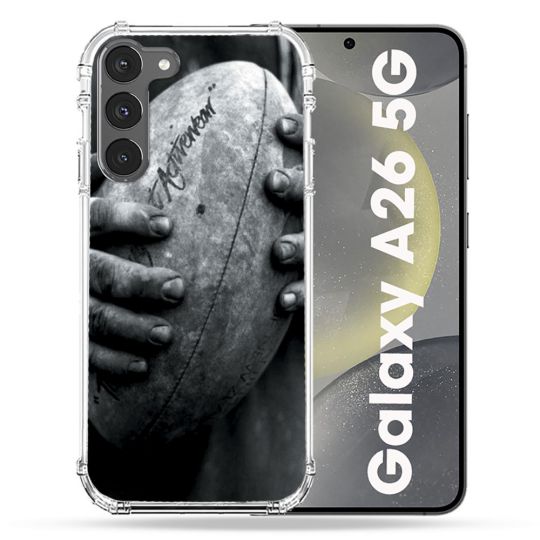 Coque renforcée Pour Samsung Galaxy A26 5G Sport Rugby Ballon Vintage
