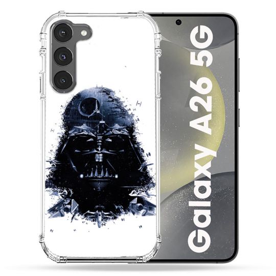 Coque renforcée Pour Samsung Galaxy A26 5G Star Wars - Dark Vador Blanc