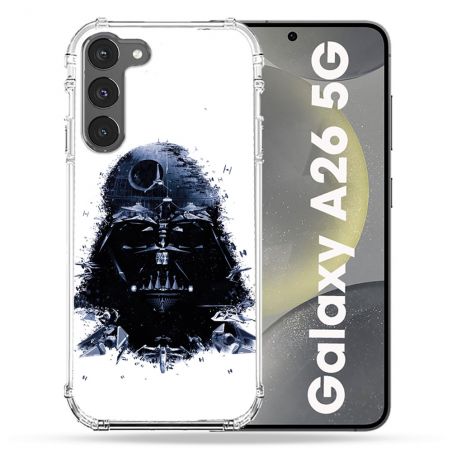 Coque renforcée Pour Samsung Galaxy A26 5G Star Wars - Dark Vador Blanc