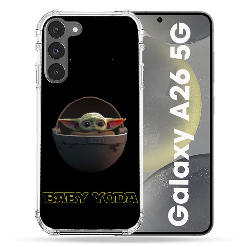 Coque renforcée Pour Samsung Galaxy A26 5G Star Wars - Yoda bebe noir