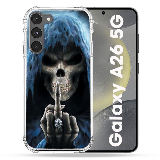 Coque renforcée Pour Samsung Galaxy A26 5G Tete de Mort Doigt