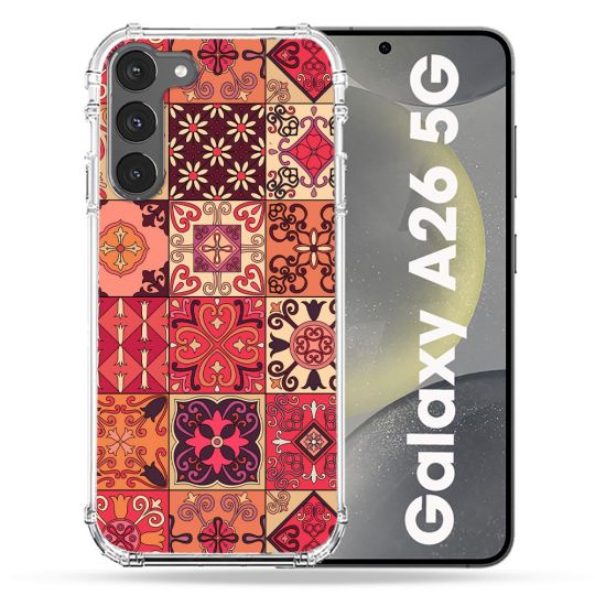 Coque renforcée Pour Samsung Galaxy A26 5G Texture Carreau Ciment Rouge