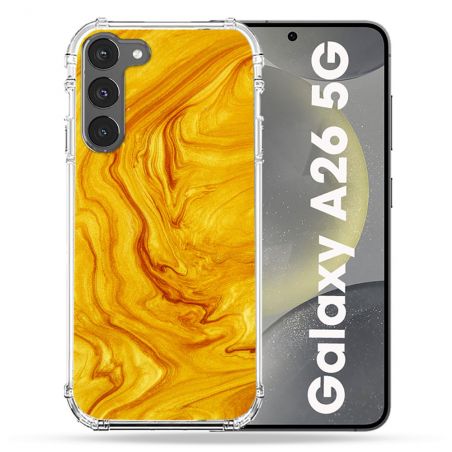 Coque renforcée Pour Samsung Galaxy A26 5G Texture Marbre Jaune