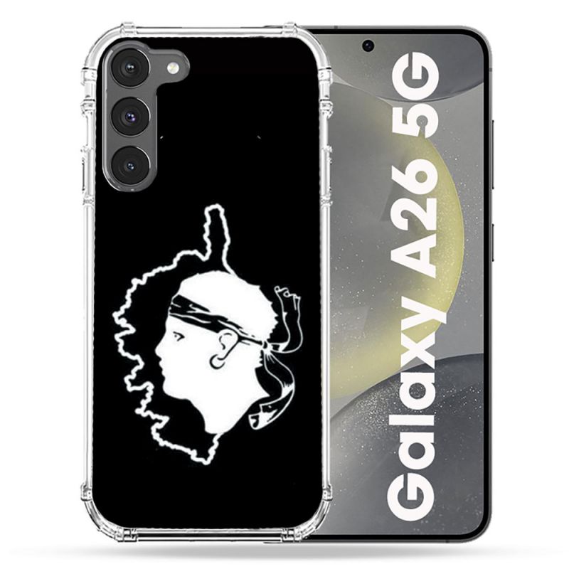 Coque renforcée Pour Samsung Galaxy A26 5G Voyage Corse Noir