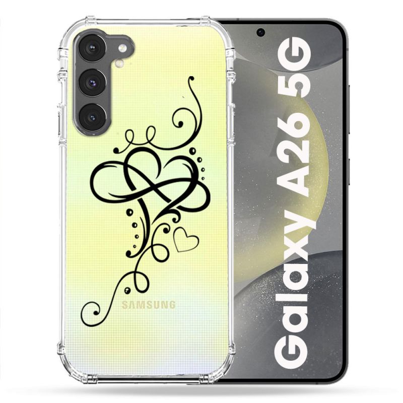 Coque Transparente Pour Samsung Galaxy A26 5G Cœur infini